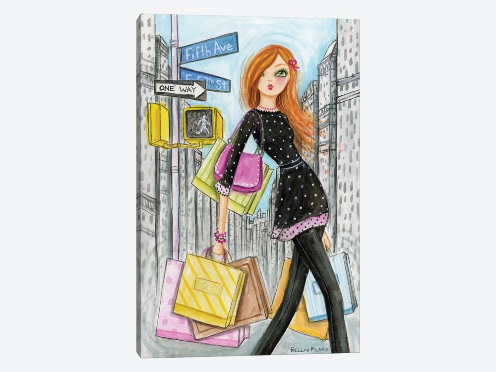 NYC Shopping Fifth by Bella Pilar 1-piece Art Print