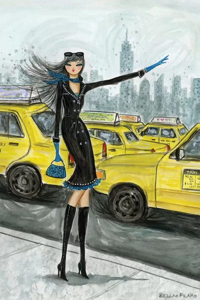 Fashion Illustrations: NYC Taxi #1 by Bella Pilar