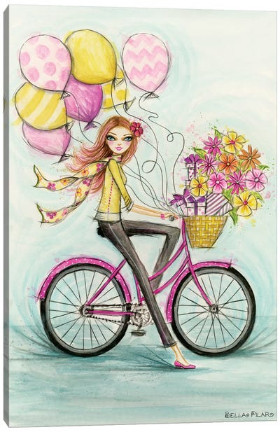 Birthday Bicycle Canvas Art Print