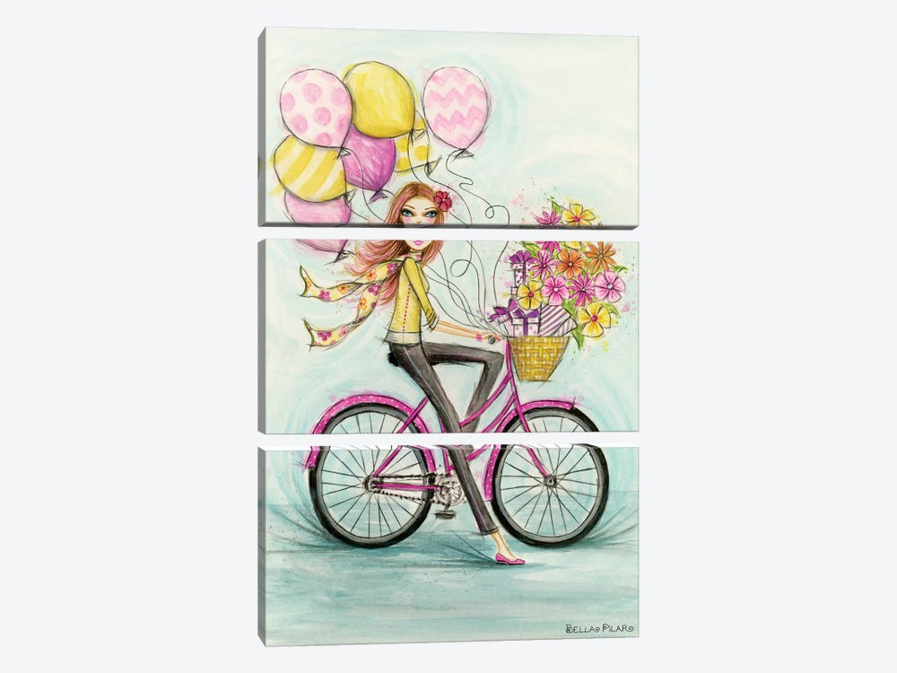 Celebration Bicycle by Bella Pilar 3-piece Canvas Print