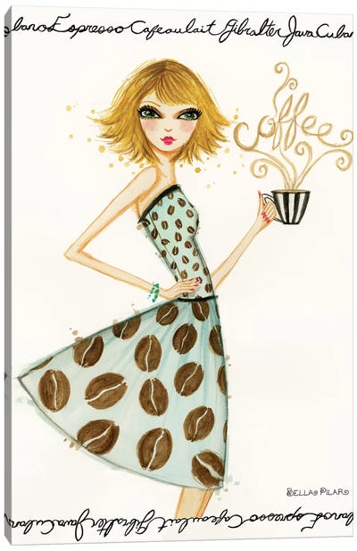 Latte Laila Canvas Art Print - Coffee Art