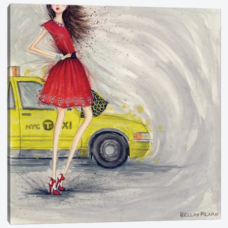 A Taxi Canvas Print #BPR232} by Bella Pilar Art Print