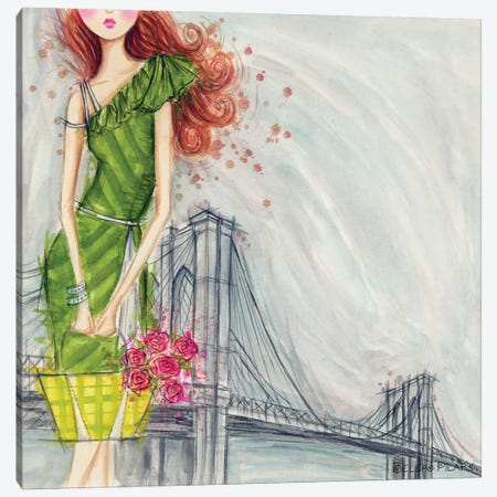 The Brooklyn Bridge Canvas Print #BPR236} by Bella Pilar Canvas Artwork