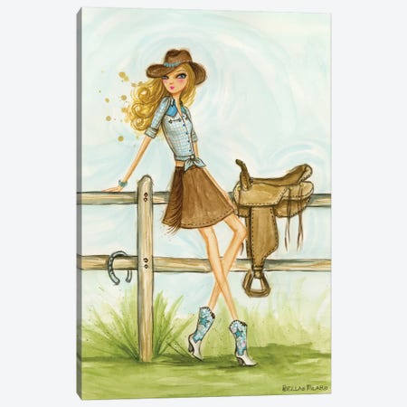 Cowgirl Canvas Print #BPR240} by Bella Pilar Canvas Art