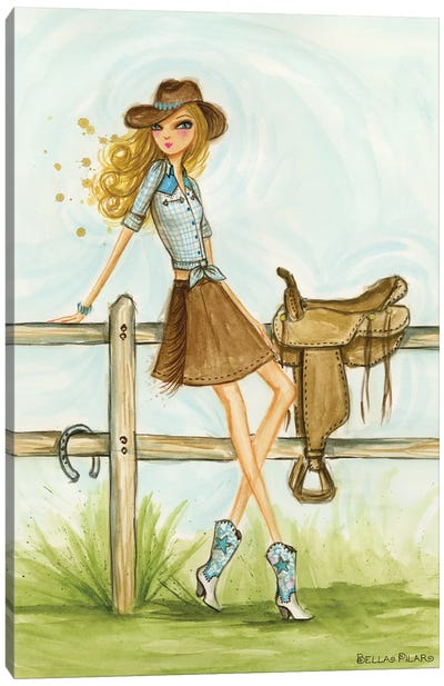 Cowgirl Canvas Art Print - Boots