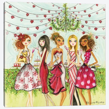 Merry, Martini Drinking, Friends Canvas Print #BPR257} by Bella Pilar Canvas Artwork