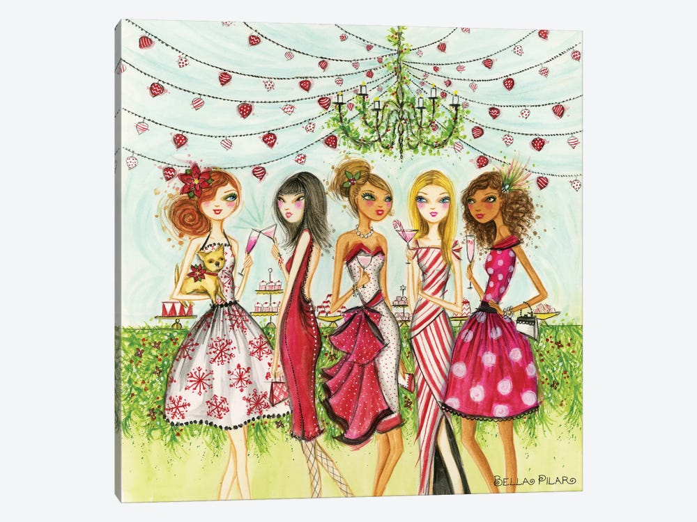 Merry, Martini Drinking, Friends by Bella Pilar 1-piece Canvas Wall Art