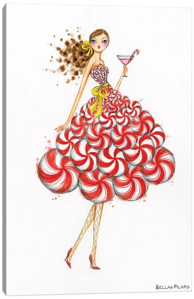 Miss Peppermint Martini Canvas Art Print - Dress & Gown Art