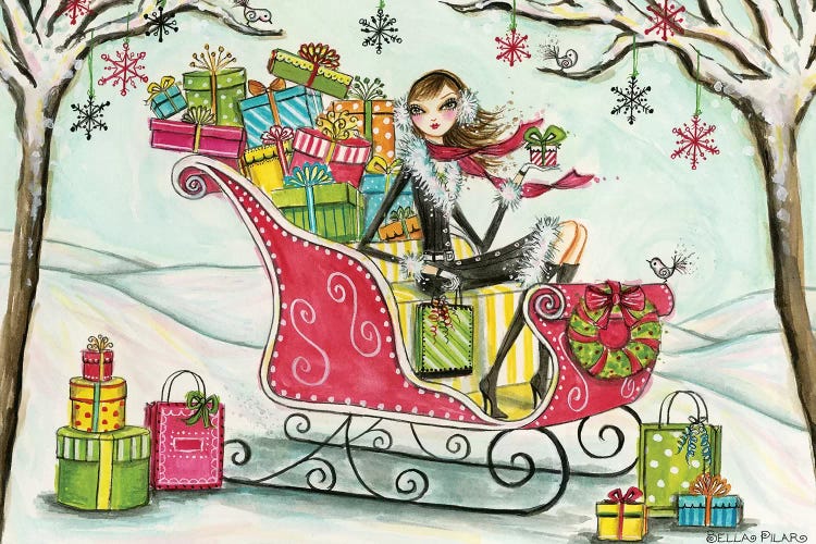 Santa's Sleigh by Bella Pilar wall art