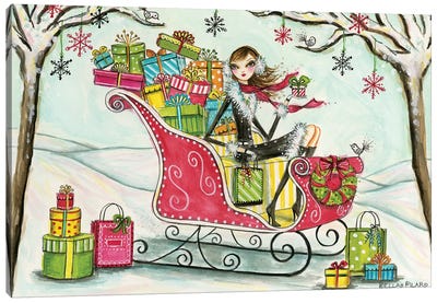 Santa's Sleigh Canvas Art Print - Warm & Whimsical