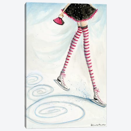 Skating In Candycane Socks Canvas Print #BPR263} by Bella Pilar Canvas Art