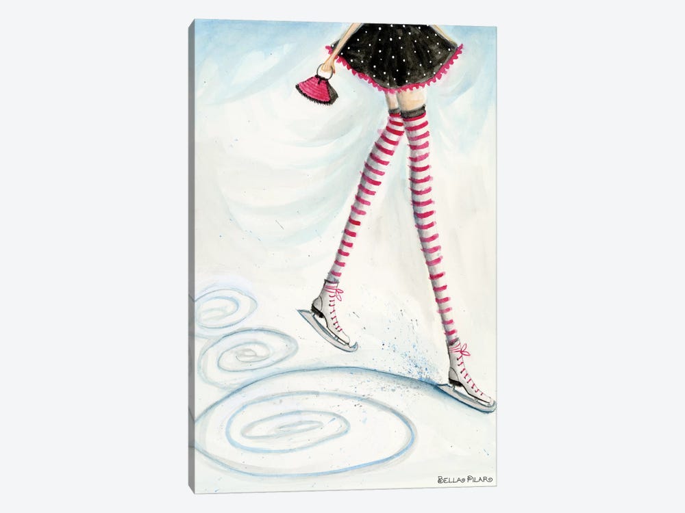 Skating In Candycane Socks by Bella Pilar 1-piece Canvas Print