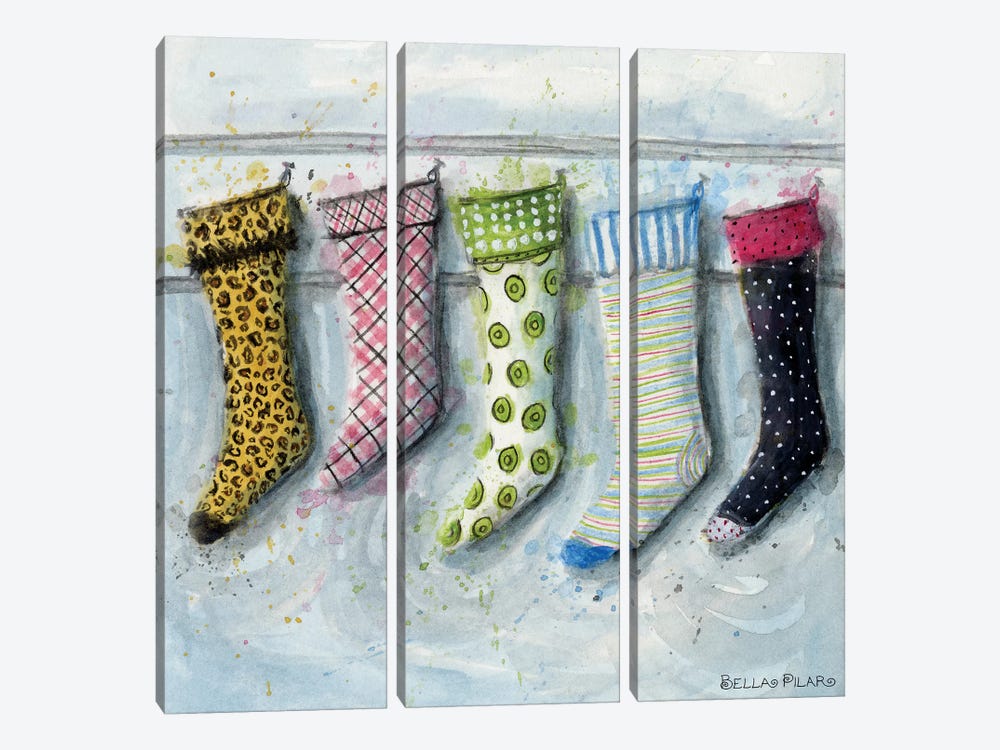 Stockings by Bella Pilar 3-piece Canvas Print