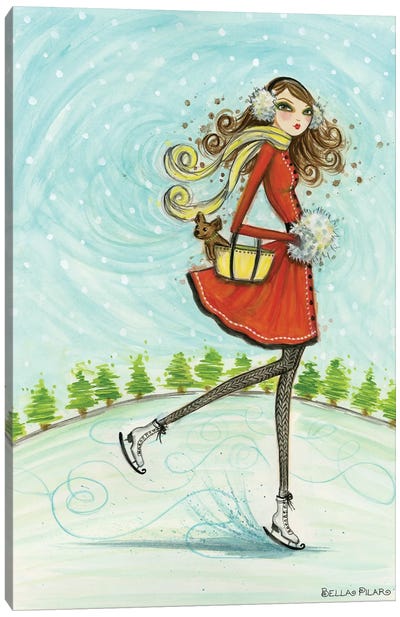 Skate Away Canvas Art Print - Women's Coat & Jacket Art