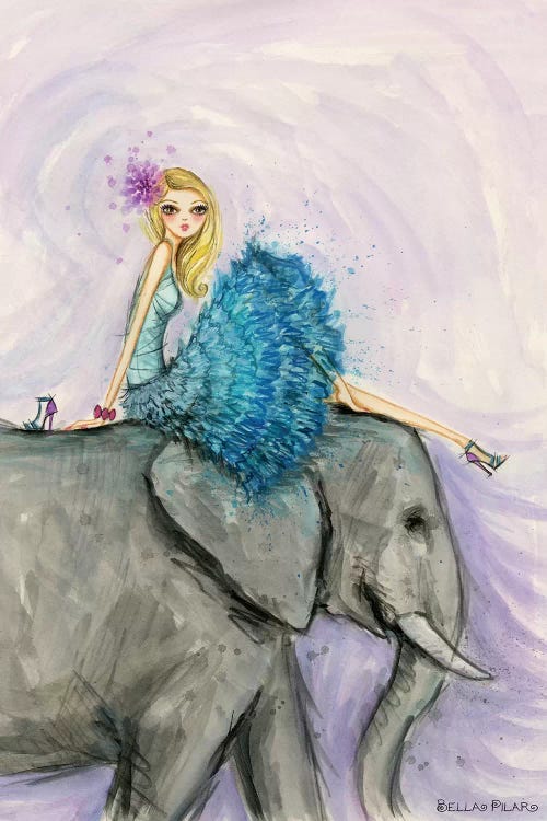 Elegant Elise's Elephant by Bella Pilar wall art