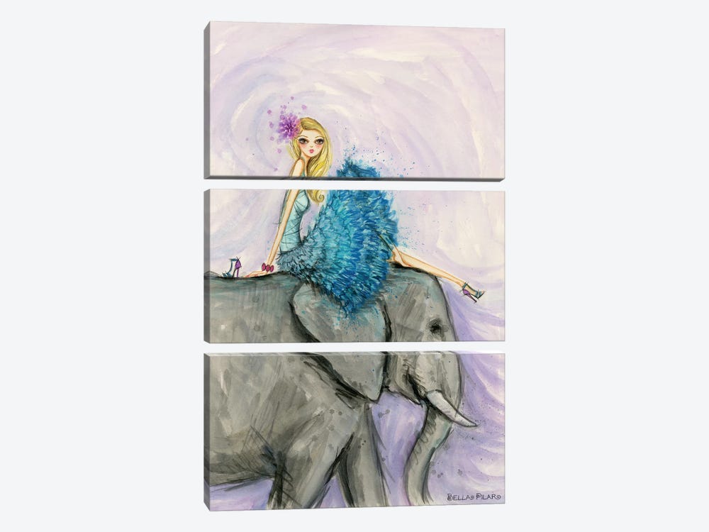 Elegant Elise's Elephant by Bella Pilar 3-piece Canvas Print