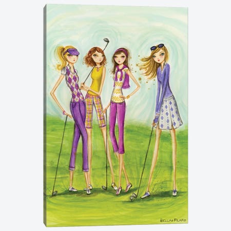 Ladies Golf In Style Canvas Print #BPR275} by Bella Pilar Canvas Wall Art
