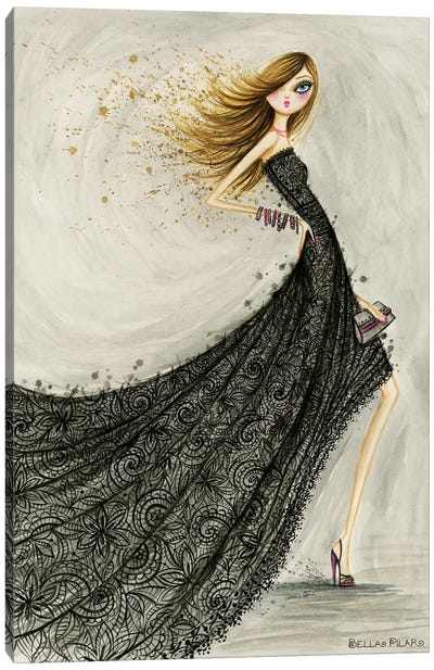 Classic Black Lace Canvas Art Print - Bella Pilar