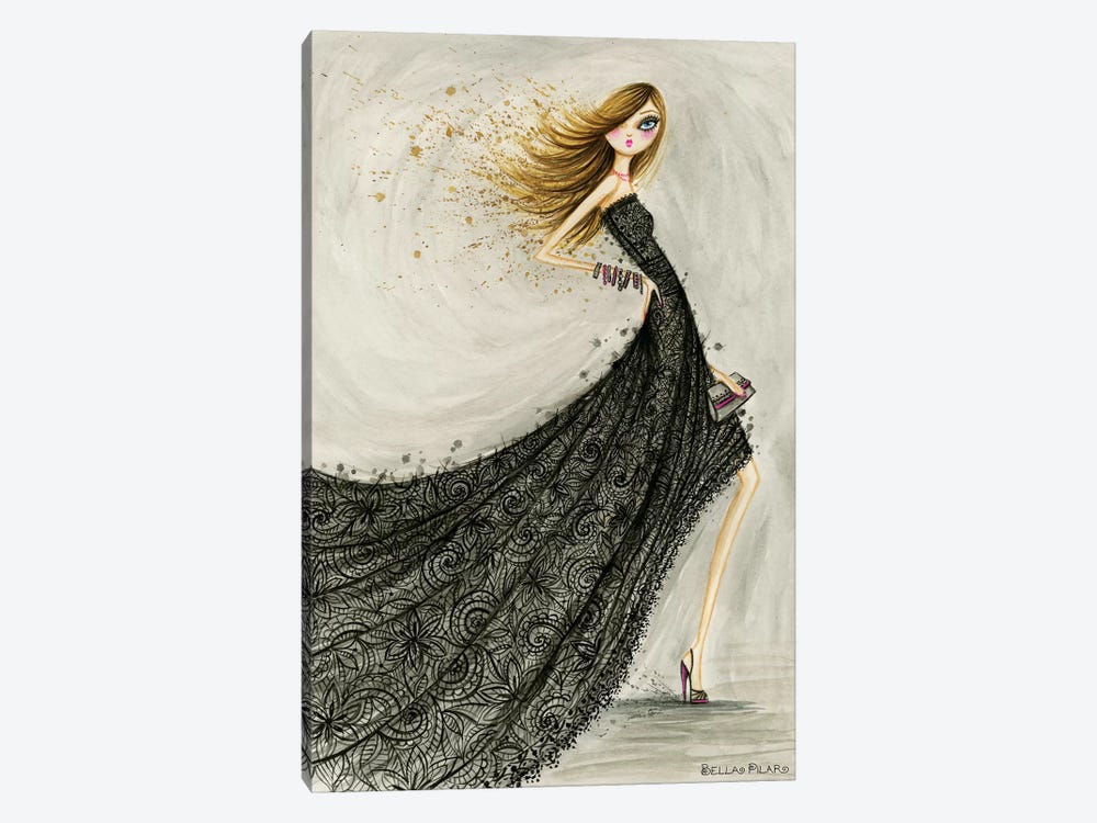 Classic Black Lace by Bella Pilar 1-piece Canvas Print