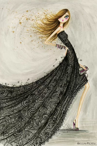 Fashion Illustrations: Classic Black Lace by Bella Pilar