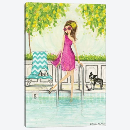 Dip In The Pool Canvas Print #BPR278} by Bella Pilar Art Print