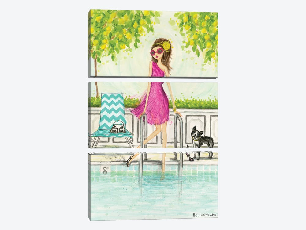 Dip In The Pool 3-piece Canvas Art Print