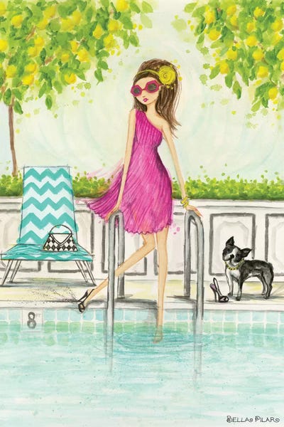 Pugs: Dip In The Pool by Bella Pilar