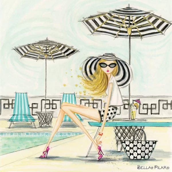 Fashion Illustrations: Poolside by Bella Pilar
