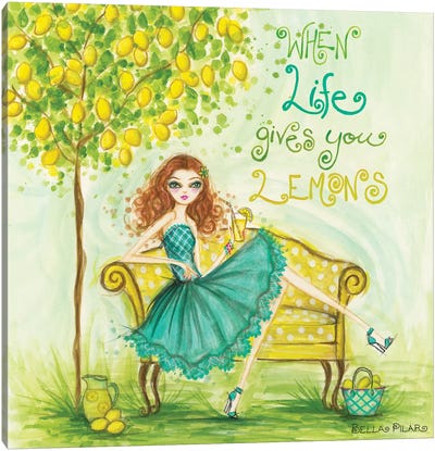 When Life Gives You Lemons Canvas Art Print - Lemon & Lime Art