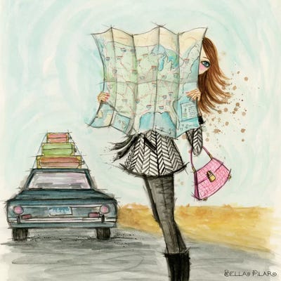 Road Trippin' Fashionista by Bella Pilar art print