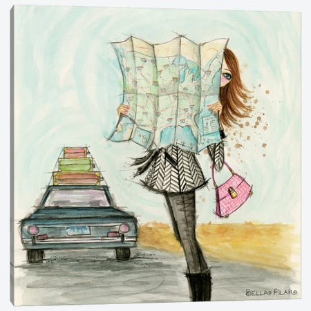Road Trippin' Fashionista Canvas Print #BPR284} by Bella Pilar Art Print