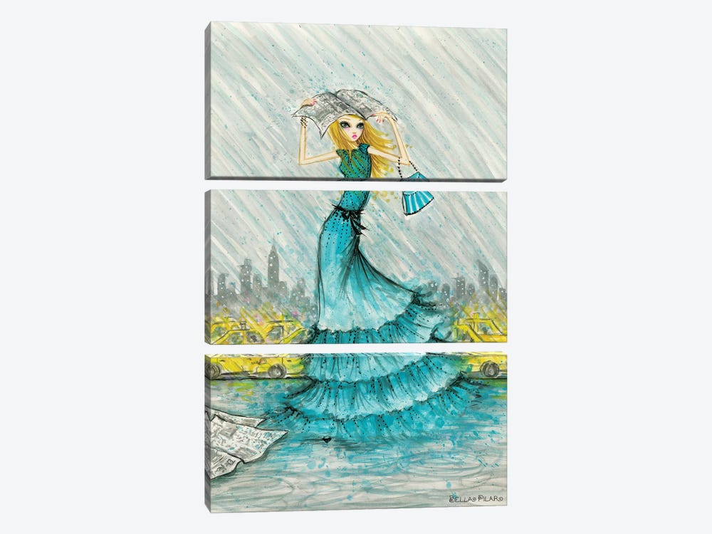 New York Rainy Day Chic by Bella Pilar 3-piece Canvas Artwork