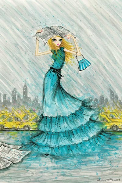 Fashion Illustrations: New York Rainy Day Chic by Bella Pilar