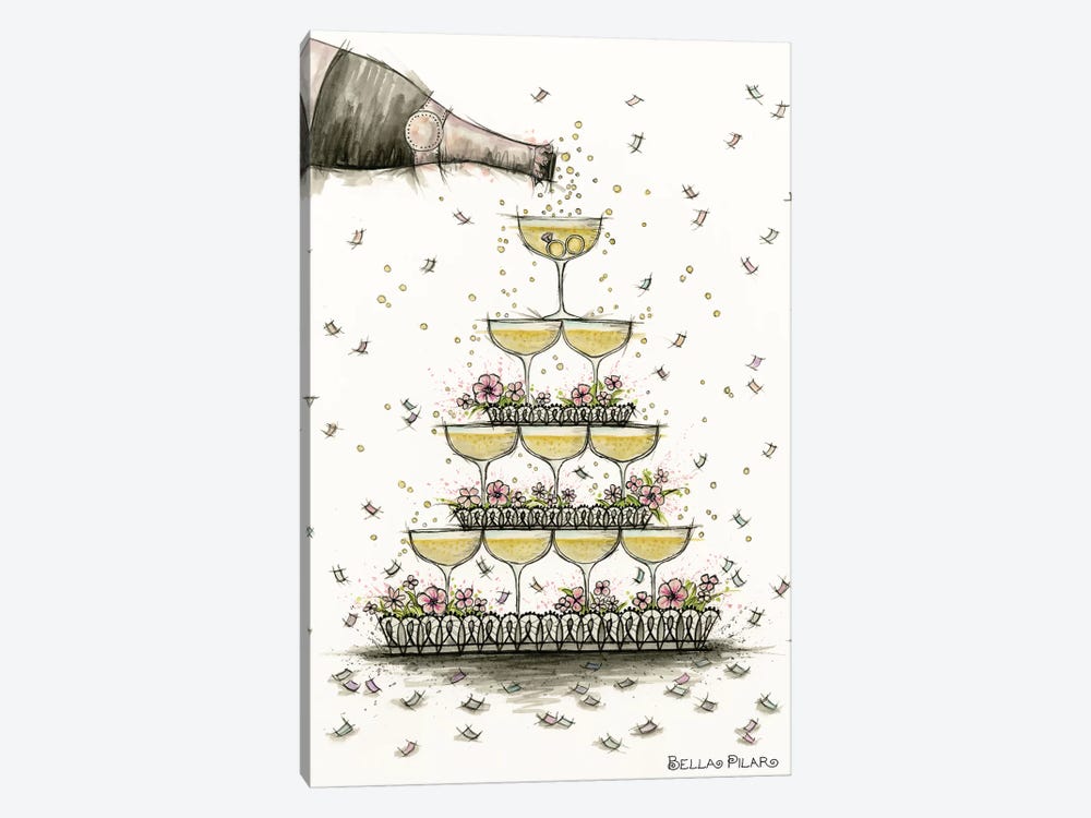 Champagne Glass Pyramid by Bella Pilar 1-piece Canvas Print