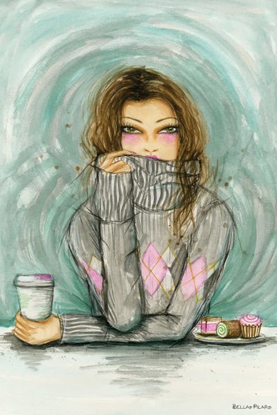 Hot Coffee Warm Sweater by Bella Pilar canvas print