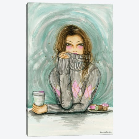 Hot Coffee Warm Sweater Canvas Print #BPR301} by Bella Pilar Art Print