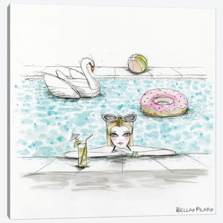 Lifestyle Hazel Takes A Dip Canvas Print #BPR305} by Bella Pilar Canvas Wall Art
