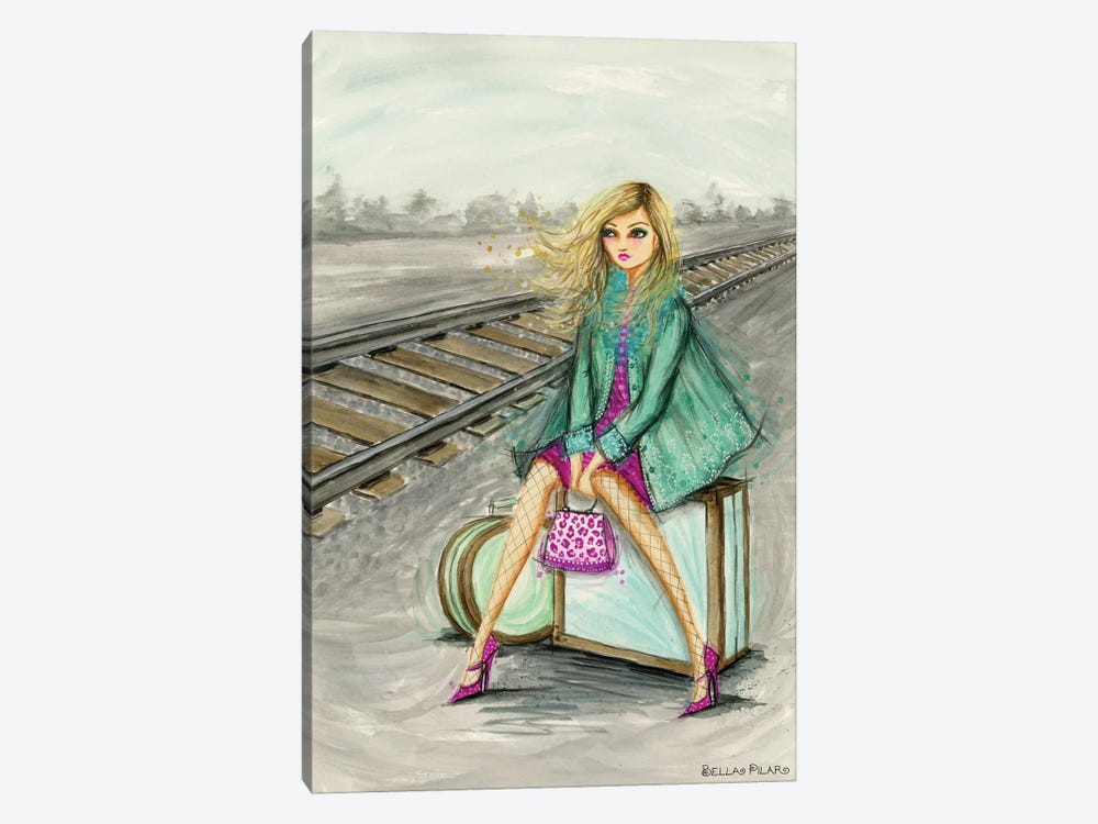 Lulu Waiting By The Train Tracks by Bella Pilar 1-piece Canvas Print