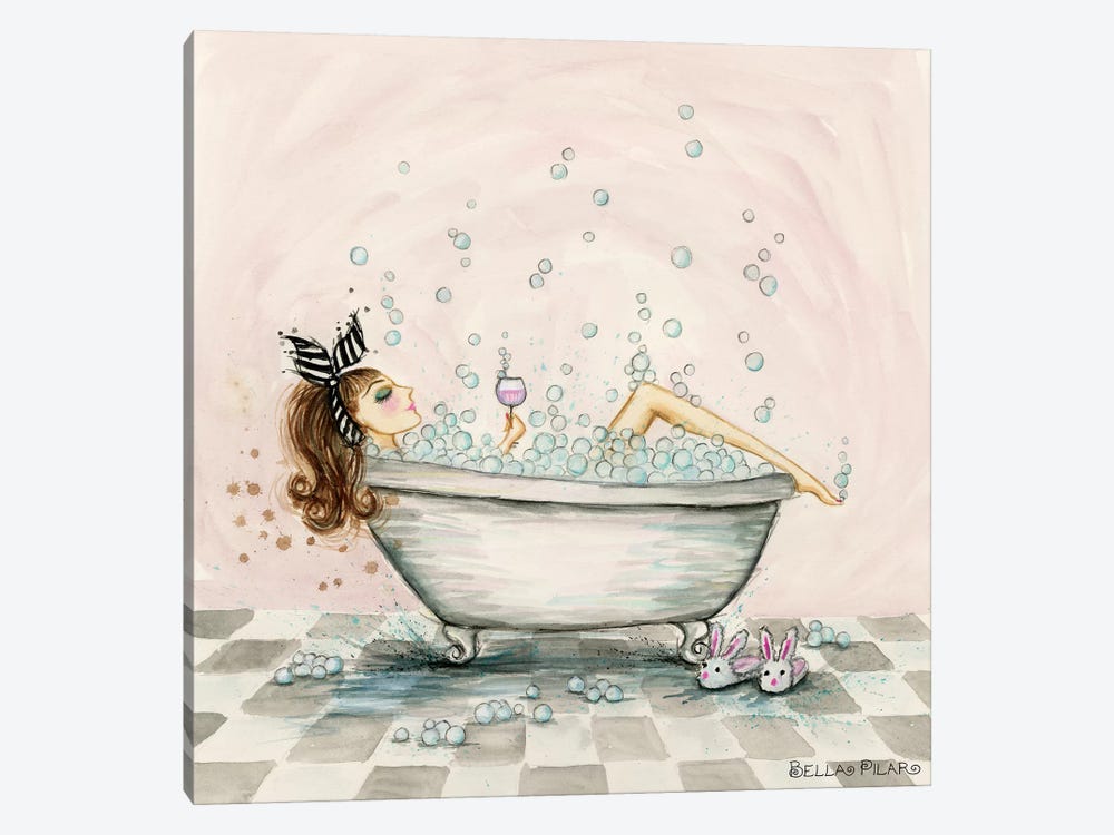 Pamper Yourself Bubble Bath by Bella Pilar 1-piece Canvas Art