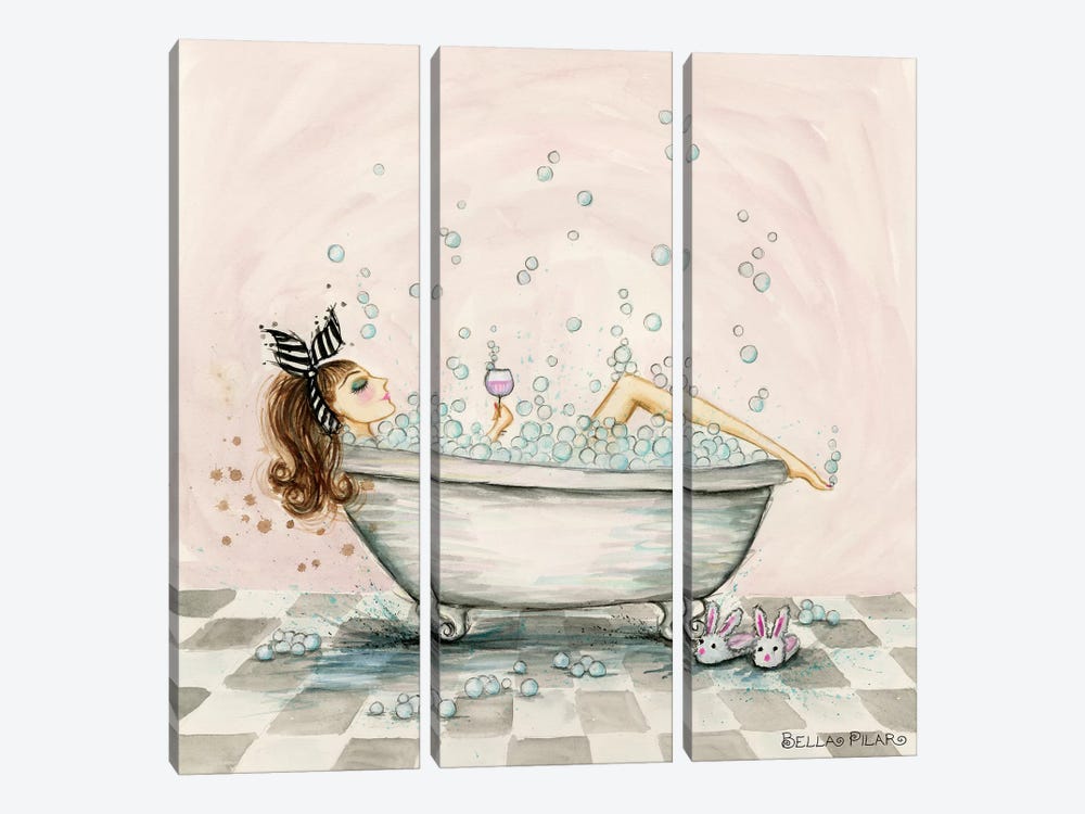 Pamper Yourself Bubble Bath by Bella Pilar 3-piece Canvas Art