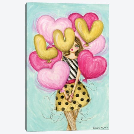 Celebrate Luv Balloons Canvas Print #BPR314} by Bella Pilar Canvas Art Print