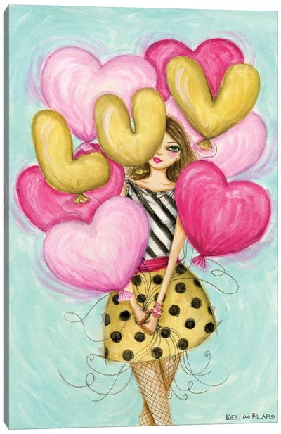 Celebrate Luv Balloons Canvas Art Print - Bella Pilar