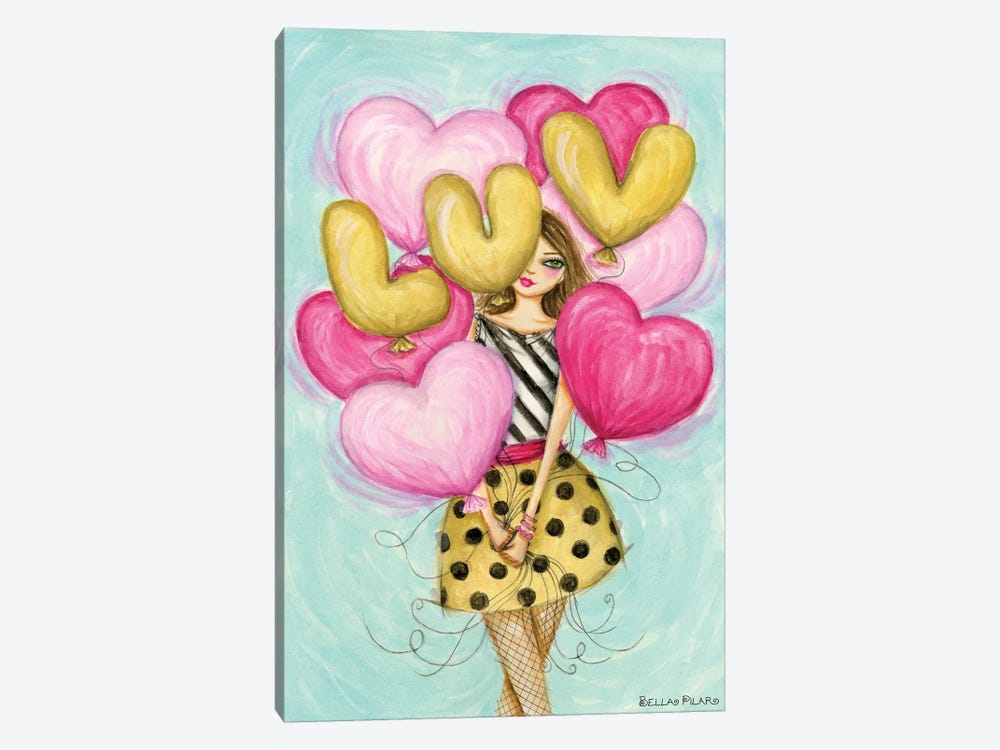 Celebrate Luv Balloons by Bella Pilar 1-piece Canvas Artwork