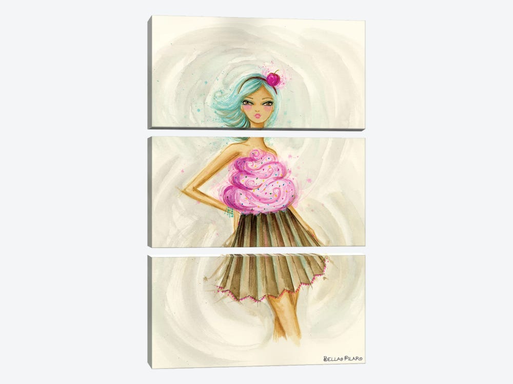 Cupcake Dress by Bella Pilar 3-piece Canvas Art Print