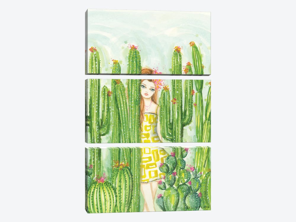 Day In The Desert Caitlin In The Cactus Garden by Bella Pilar 3-piece Canvas Artwork