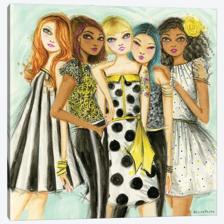 Just Hanging With The Girls Canvas Print #BPR328} by Bella Pilar Art Print
