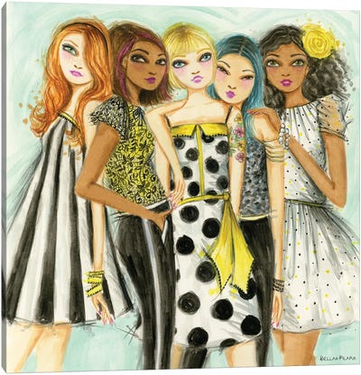 Just Hanging With The Girls Canvas Art Print - Bella Pilar