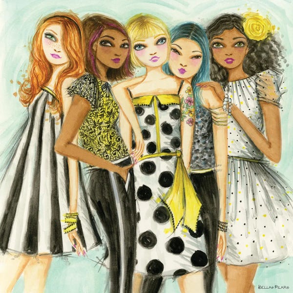 Fashion Illustrations: Just Hanging With The Girls by Bella Pilar