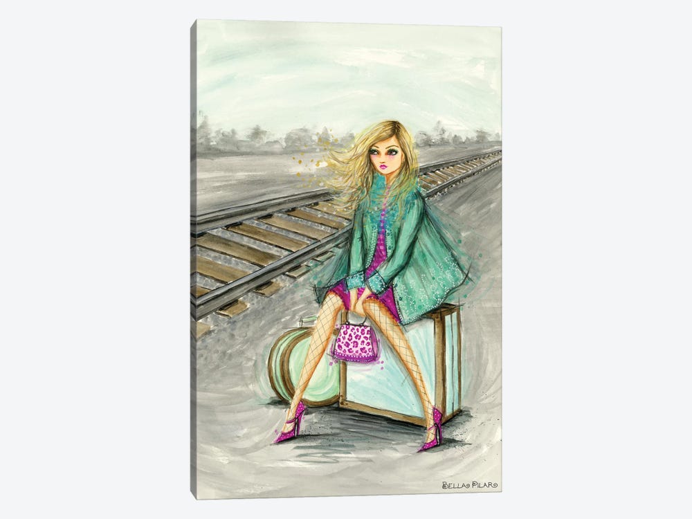 Lulu Waiting By The Train Tracks by Bella Pilar 1-piece Canvas Wall Art