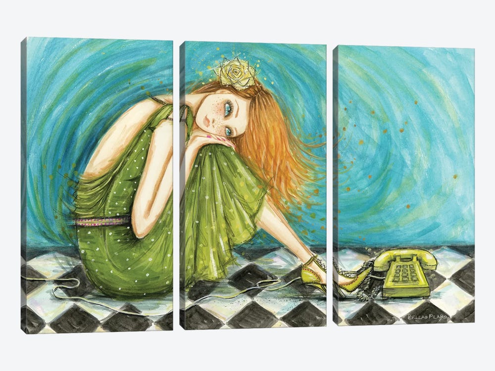 Melinda Waiting For The Phone To Ring by Bella Pilar 3-piece Art Print